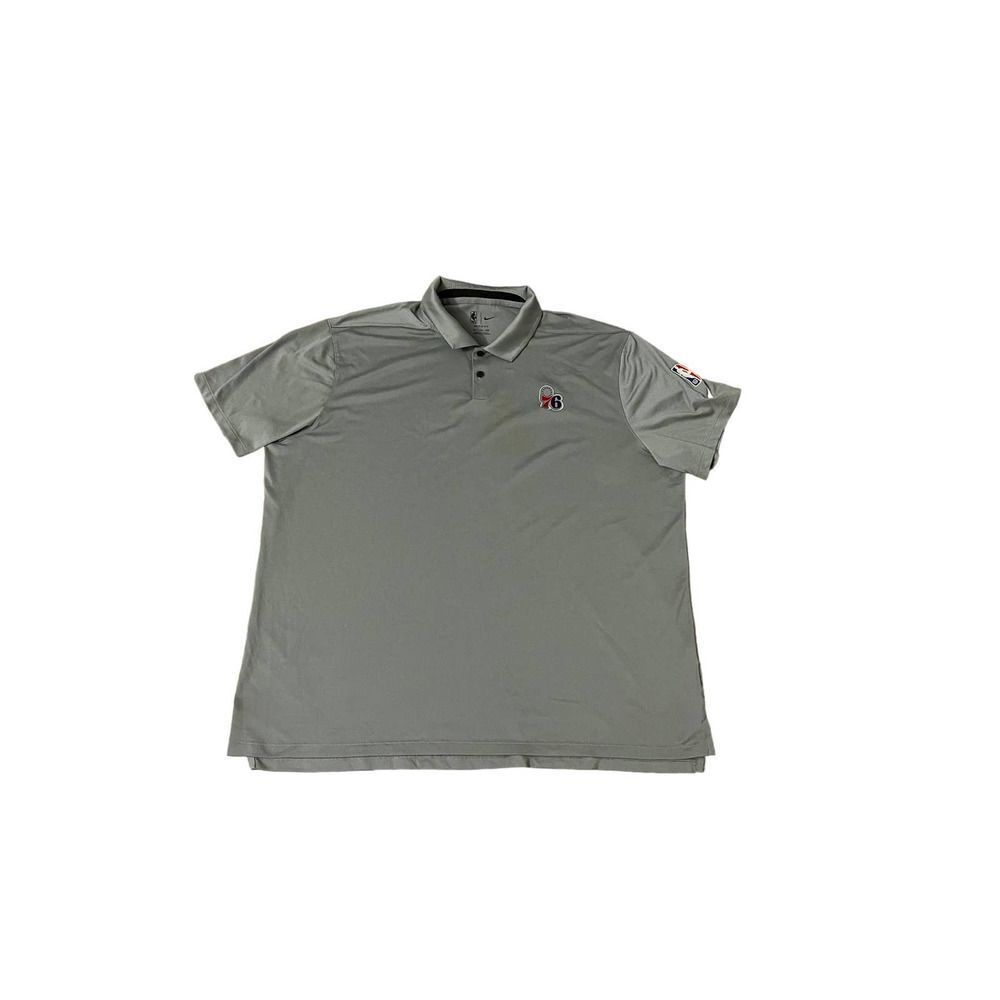 Nike Dri Fit Philadelphia 76ers Gray Mens 2XL Polo in good condition.